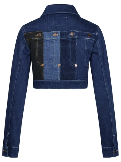 Shop Moschino Jeans Blue Cotton Jacket