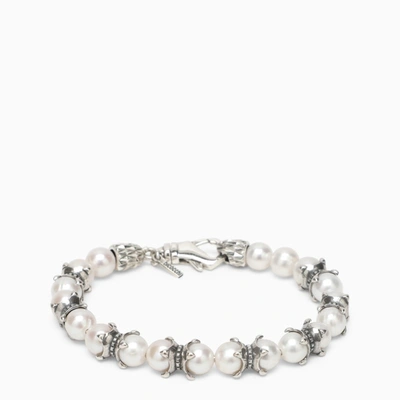 Shop Emanuele Bicocchi | Silver 925 Bracelet With Pearls And Claws In Metal