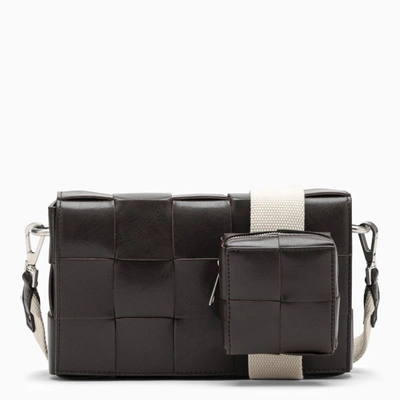 Bottega Veneta Dark Brown Cassette Shoulder Bag In Brown