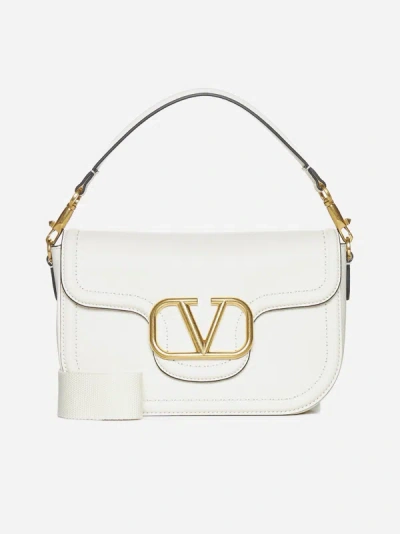 Shop Valentino Alltime Leather Bag In Ivory