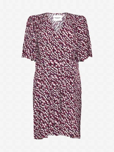 Isabel Marant Étoile Vedolia Abstract-print Minidress In Raspberry
