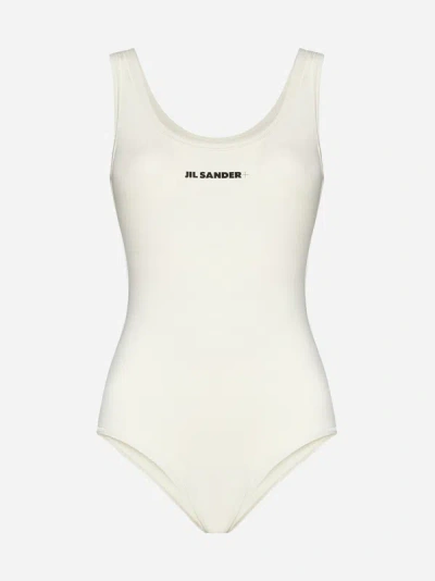 Shop Jil Sander+ Logo Swimsuit In Coconut
