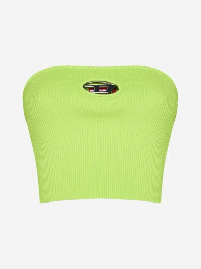 Shop Diesel M-clarksvillex Knit Top In Lime Green