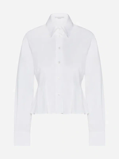 Shop Stella Mccartney Cotton Peplum Shirt In White
