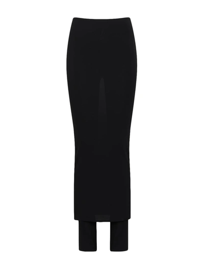 Shop Alaïa Fluid Trousers Skirt In Black