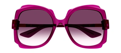 Shop Gucci Gg1431s W 003 Butterfly Sunglasses In Violet