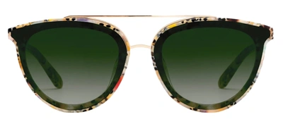 Shop Krewe Clio Nylon Poppy 12k Aviator Sunglasses In Grey