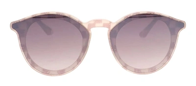 Shop Krewe Collins Nylon Plaid Round Sunglasses In Pink