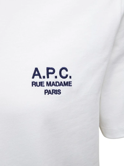 Shop Apc White Crew Neck T-shirt In Cotton Man