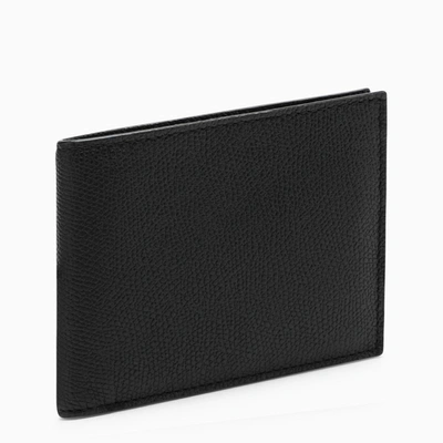 Shop Valextra Bifold Wallet In Black Leather