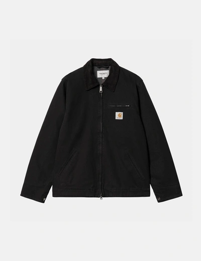 Shop Carhartt -wip Detroit Jacket (heavy Stone Wash) In Black