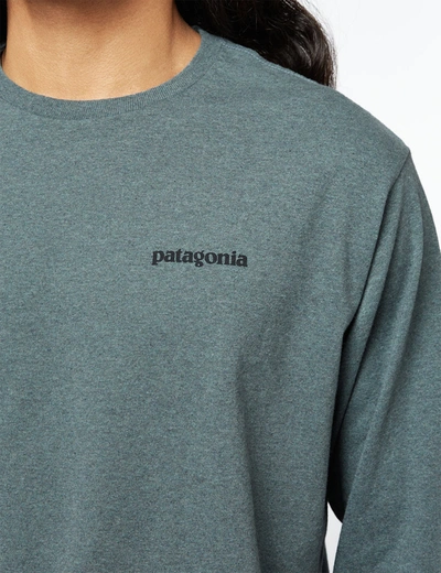 Shop Patagonia P-6 Logo Responsibili-tee Long Sleeve T-shirt In Green