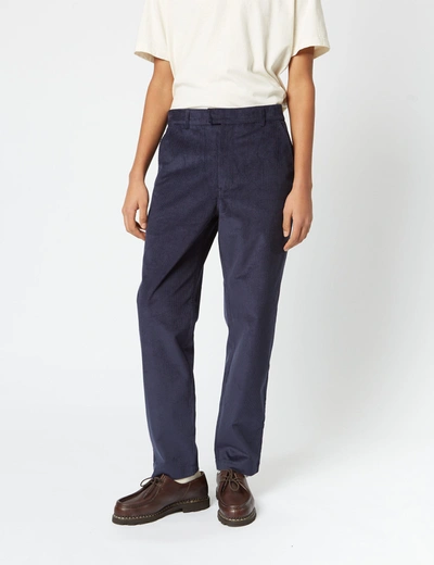 Shop Bhode X Brisbane Cord Pant (relaxed, Straight) In Navy Blue