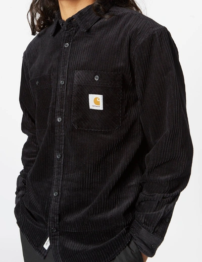 Shop Carhartt -wip Rhodes Long Sleeve Shirt (loose, Corduroy) In Black