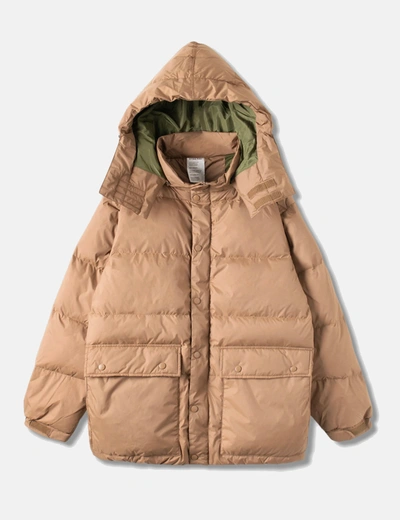 Shop Stan Ray Down Jacket (removable Hood) In Khaki