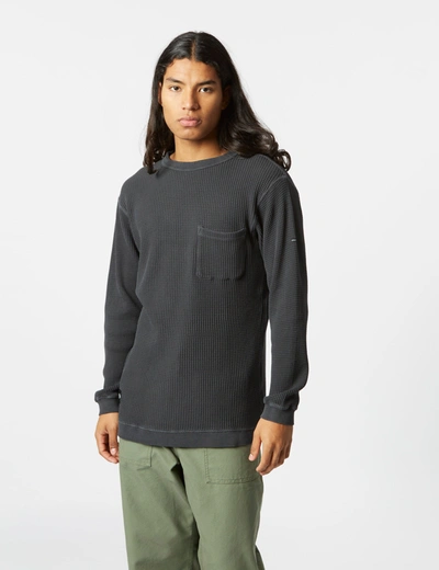 Shop Manastash Heavy Snug Thermal Long Sleeve T-shirt In Black