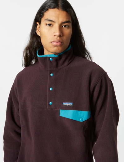 Shop Patagonia Synchilla Snap-t Pullover In Purple