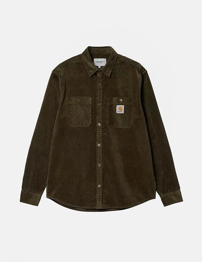 Shop Carhartt -wip Rhodes Cord Shirt (loose) In Green