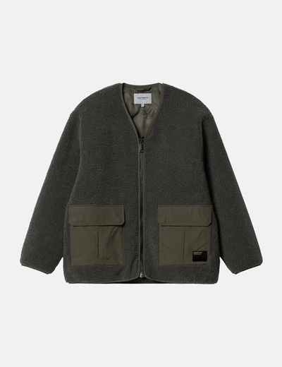 Carhartt Devin Liner Panelled Fleece Jacket In Green