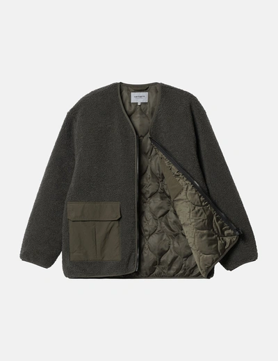 Carhartt Devin Liner Panelled Fleece Jacket In Green