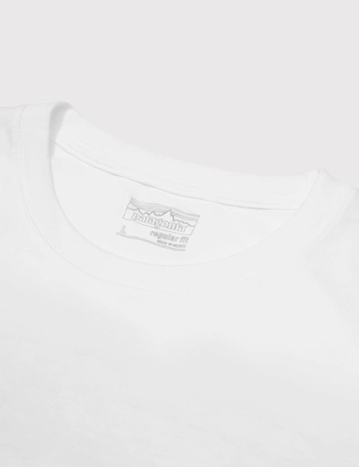 Shop Patagonia P-6 Logo Responsibili-tee Long Sleeved T-shirt In White