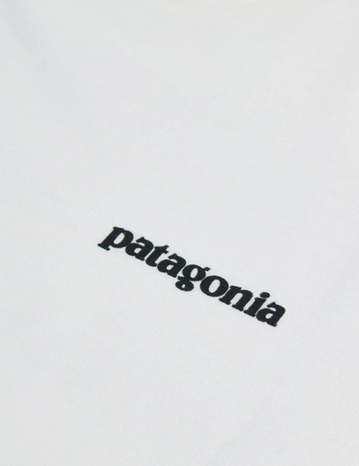 Shop Patagonia P-6 Logo Responsibili-tee Long Sleeved T-shirt In White