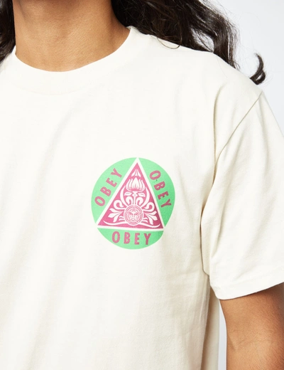Shop Obey Pyramid T-shirt In Beige