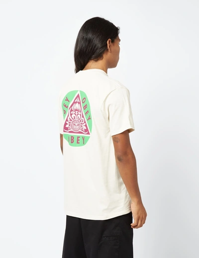Shop Obey Pyramid T-shirt In Beige