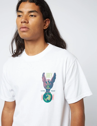 Shop Obey Peace Eagle T-shirt In White