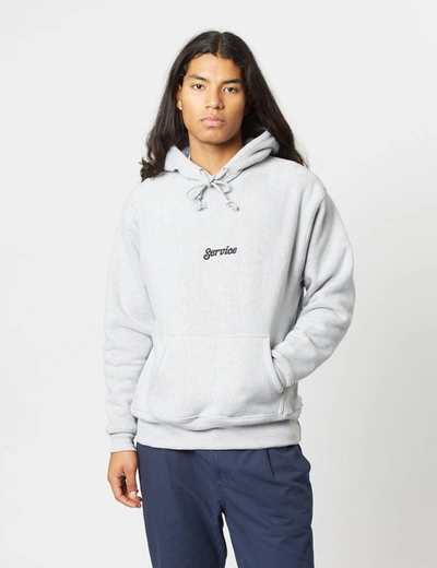 Shop Service Works Embroidered Hooded Sweatshirt In Grey