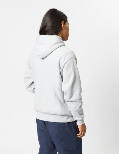 Shop Service Works Embroidered Hooded Sweatshirt In Grey