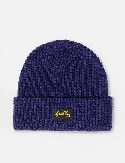 Shop Stan Ray Waffle Knit Beanie In Blue