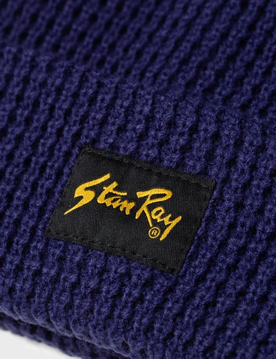 Shop Stan Ray Waffle Knit Beanie In Blue
