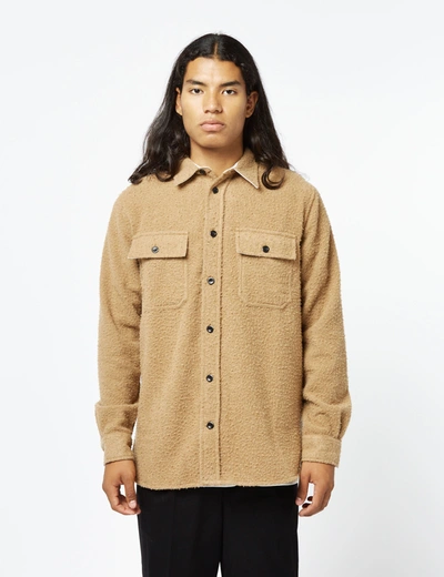 Shop Norse Projects Silas Textured Overshirt (wool) In Brown