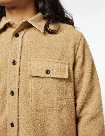Shop Norse Projects Silas Textured Overshirt (wool) In Brown