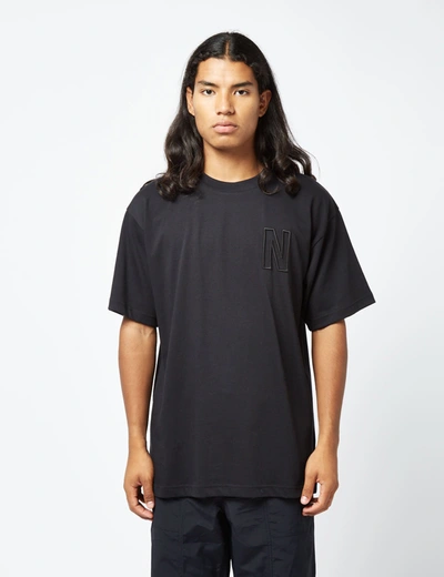 Shop Norse Projects Simon Heavy N Logo T-shirt (organic) In Brown