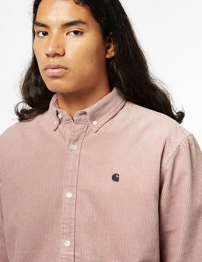 Shop Carhartt -wip Madison Shirt (fine Cord) In Pink