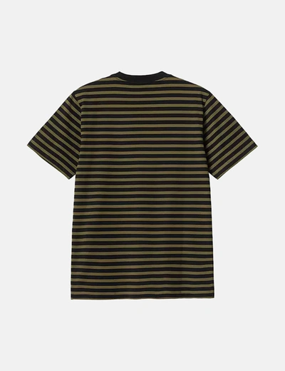 Shop Carhartt -wip Seidler Pocket T-shirt (seidler Stripe) In Green