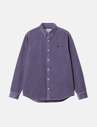 Shop Carhartt -wip Madison Shirt (fine Cord) In Purple