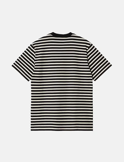 Shop Carhartt -wip Seidler Pocket T-shirt (seidler Stripe) In Grey
