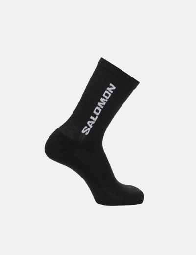 Shop Salomon Everyday Crew Socks (3-pack) In Black