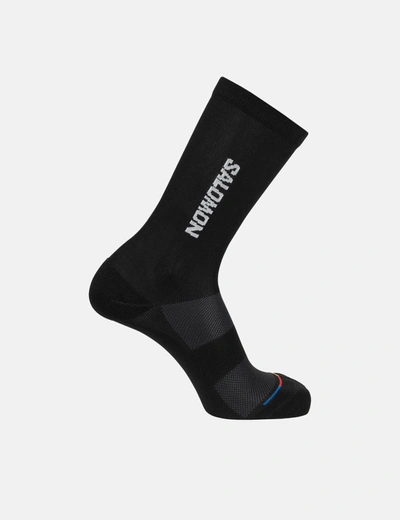 Shop Salomon 365 Crew Socks In Black