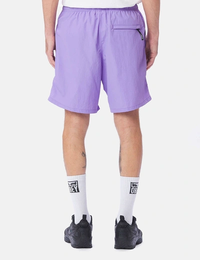 Shop Obey Easy Peak Web Shorts In Purple