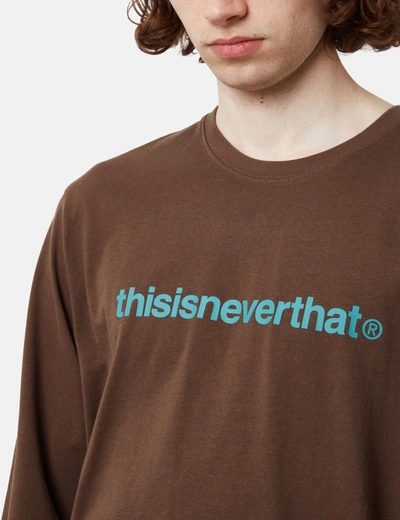 Shop Thisisneverthat T-logo Long Sleeve T-shirt In Brown