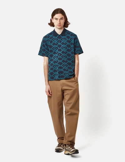 Shop Thisisneverthat Jacquard Polo Shirt In Blue
