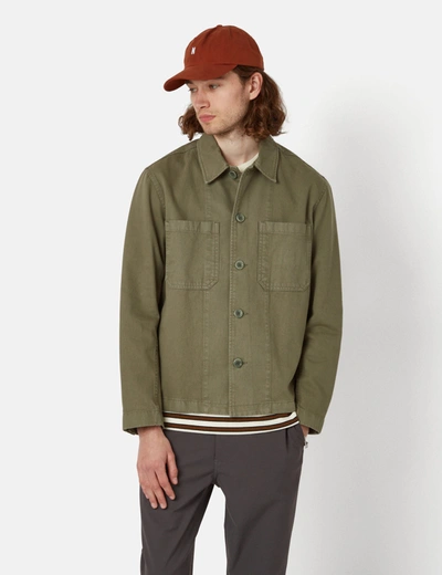 Shop Norse Projects Tyge Broken Twill Overshirt In Green