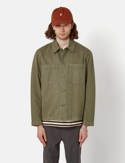 Shop Norse Projects Tyge Broken Twill Overshirt In Green