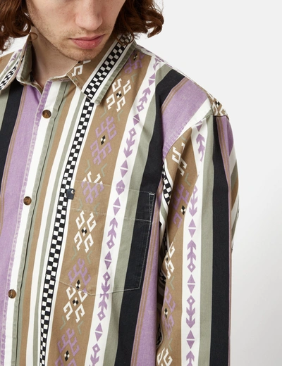 Shop Carhartt -wip Coba Stripe Shirt (loose) In Purple