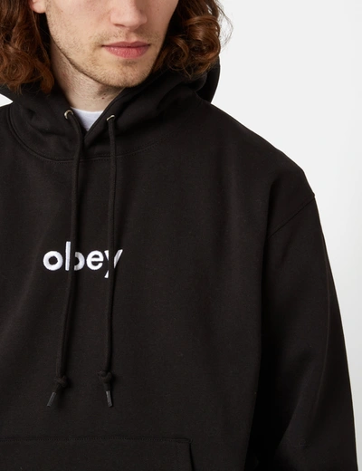Shop Obey Lowercase Hooded Sweatshirt In Black