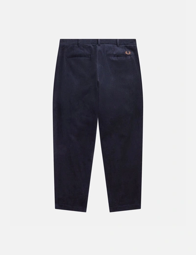 Shop Fred Perry Cord Trousers (relaxed, Cropped) In Blue